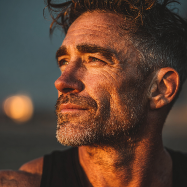 Чоловік виконує вправи з контролю тіла